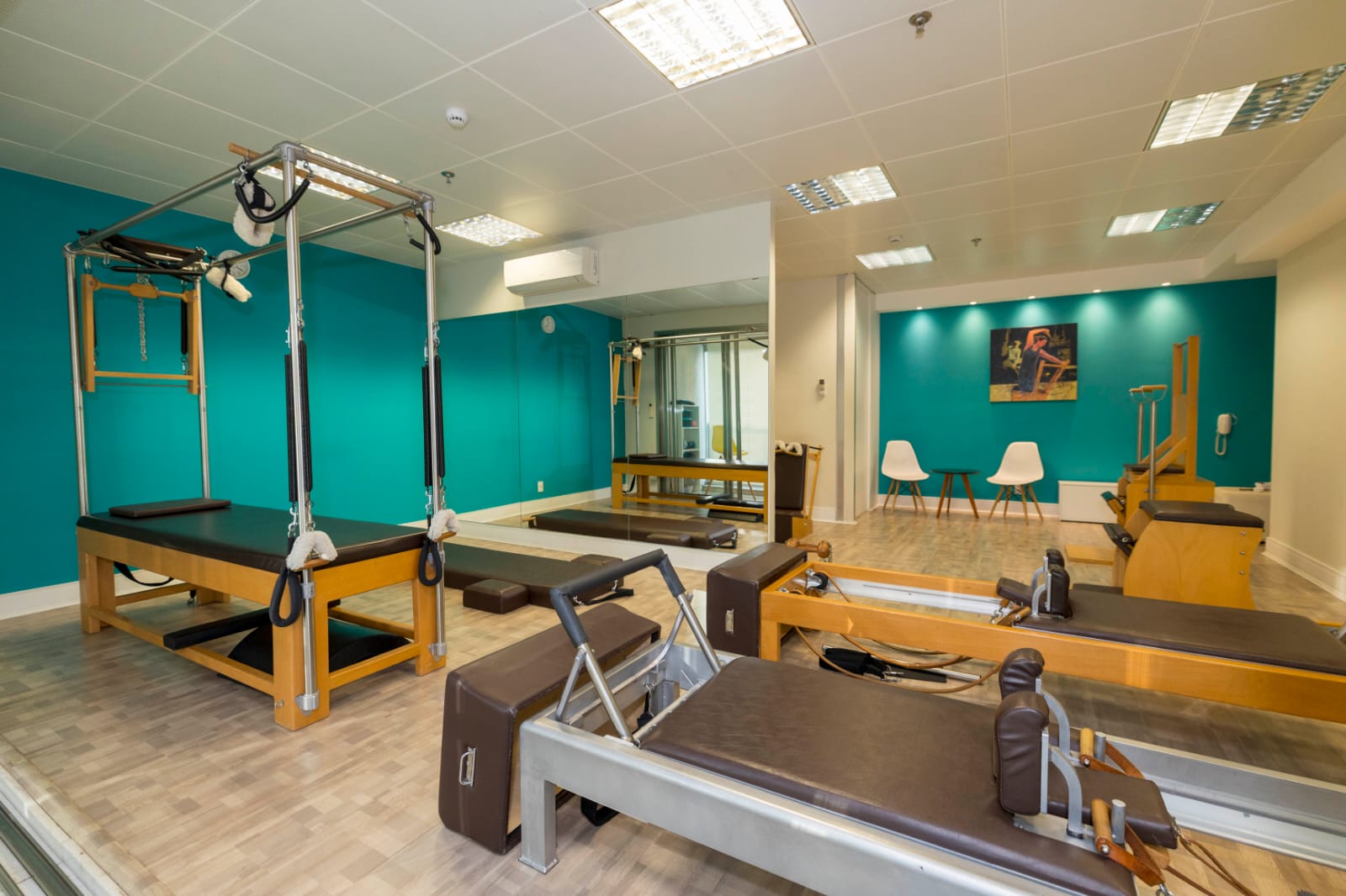 Ambiente do Studio Tip no Itaim Bibi, com equipamentos de Pilates clássico
